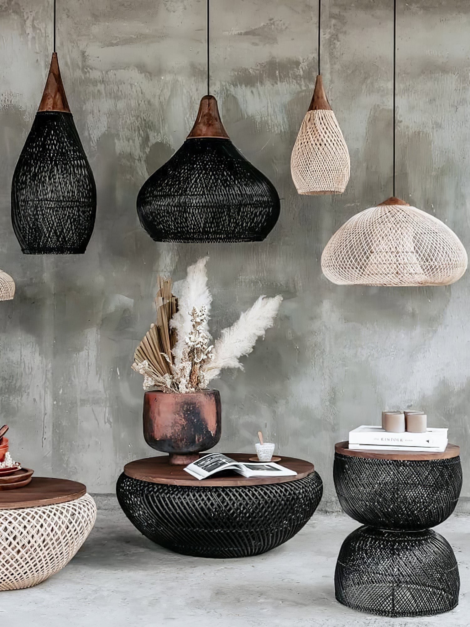 Harp Braided Rattan Pendant Lamp T048