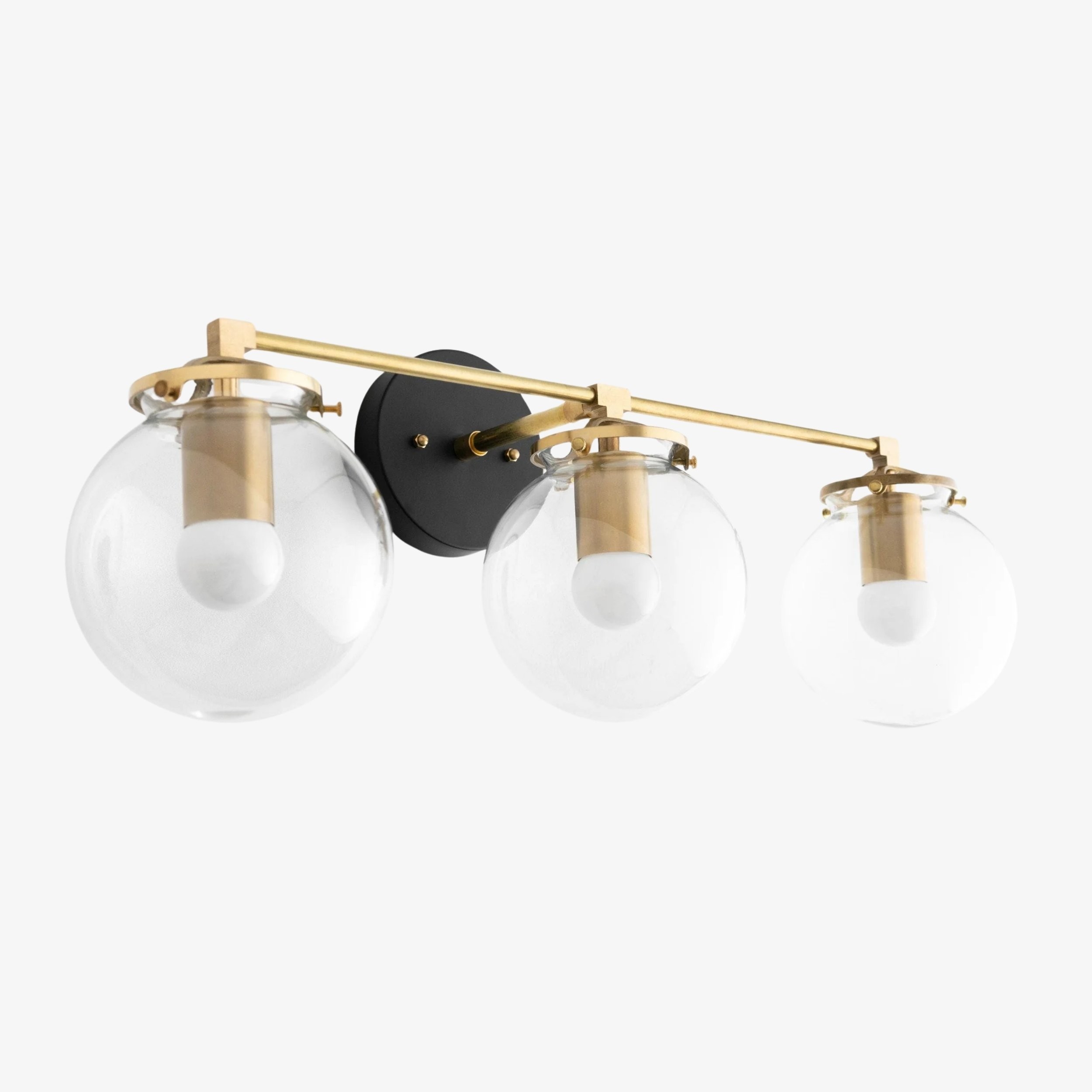 Glorica Glass 3 Shade Globe Vanity Light - Soft Bathroom Light Fixture T329
