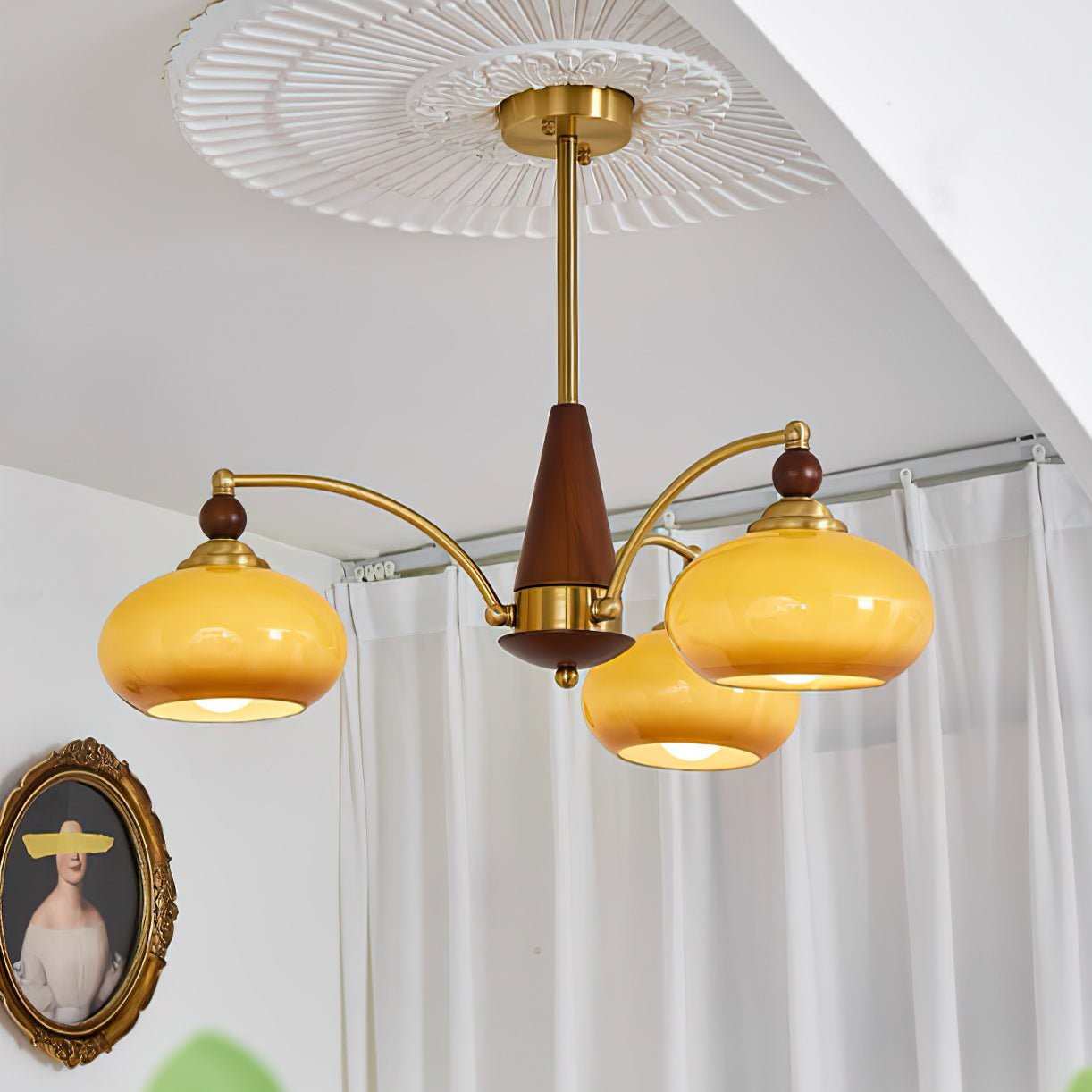 Vintage Multihead Persimmon Chandelier M325