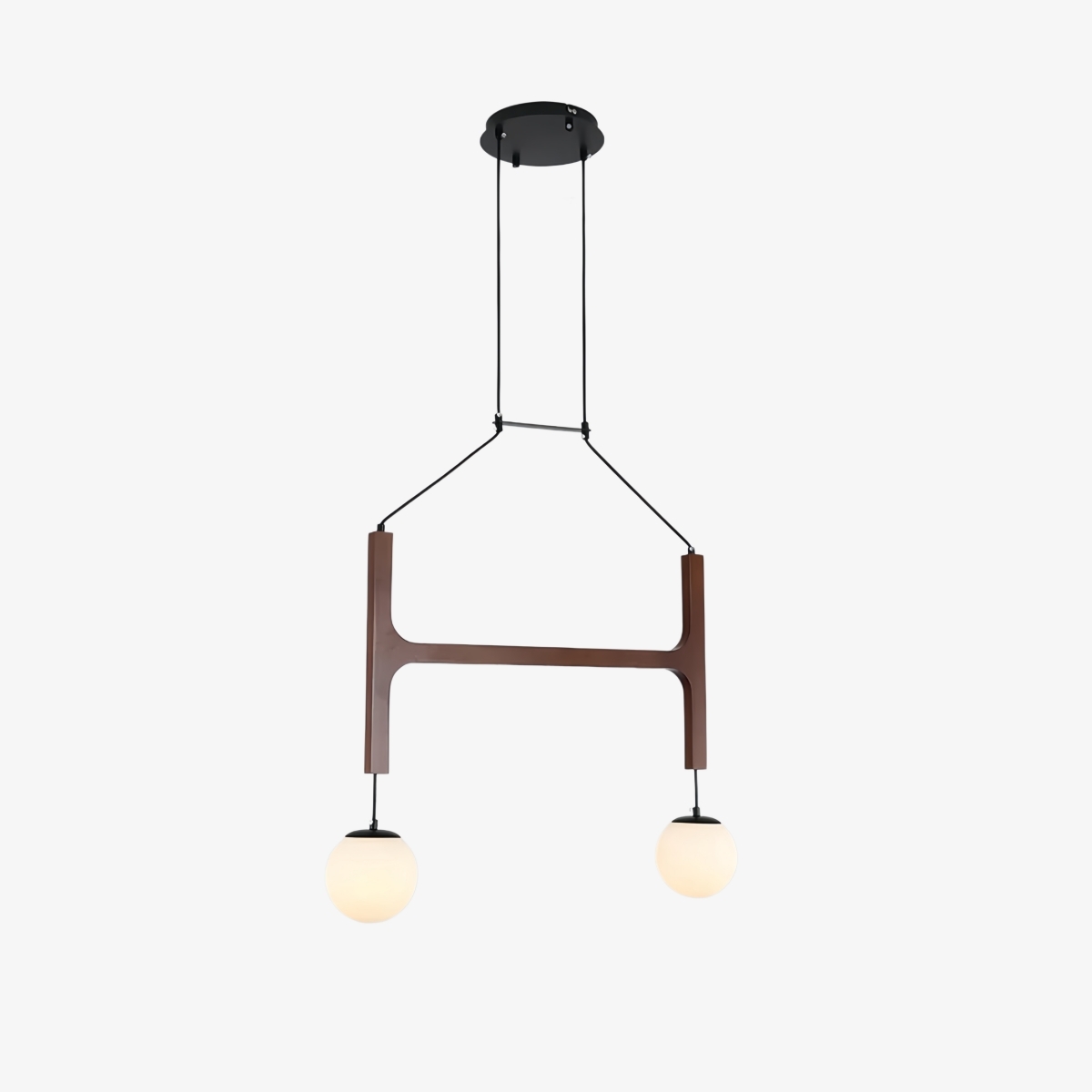 Auralith Wood Chandelier Multi Arm Fixture - Modern Natural Lighting for Living and Dining T1154