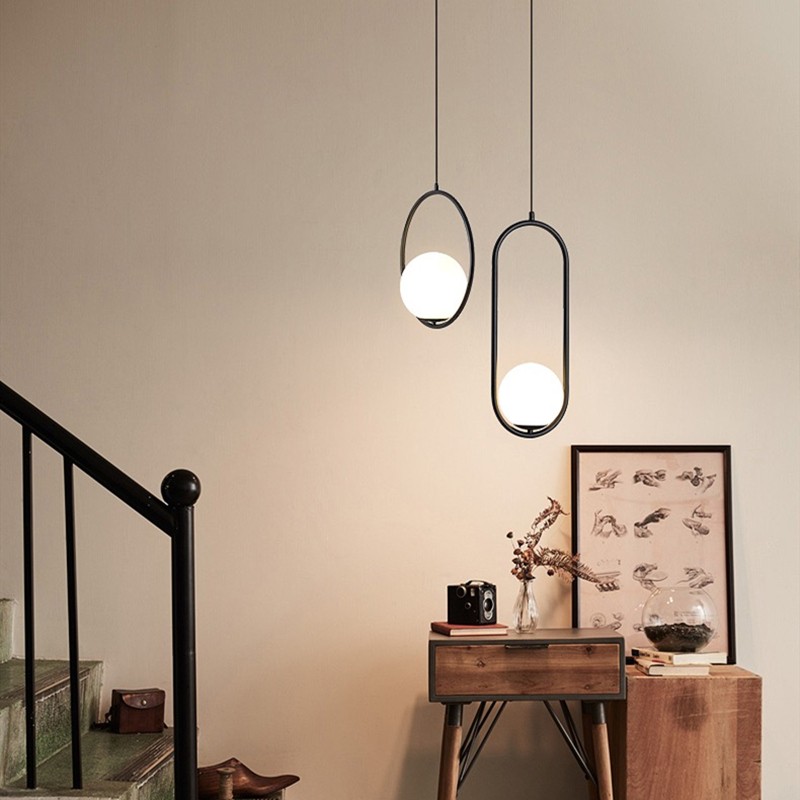 Halozen Pendant Lamp - Elegant Metal and Glass Pendant for Living Room