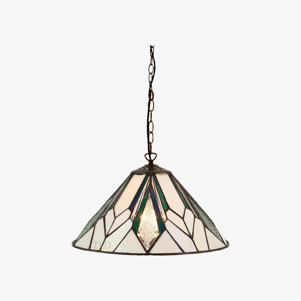 TF Astoria Tiffany Ceiling Pendant - Dimpled Geometric Glass Design for Living Room T1035