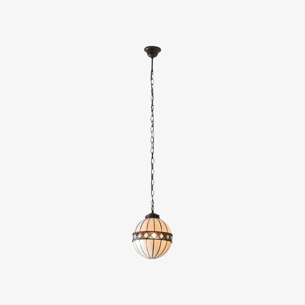 TF Fargo Tiffany Style Globe Pendant - Handcrafted Art Glass Sphere Light for Kitchen Island T1033