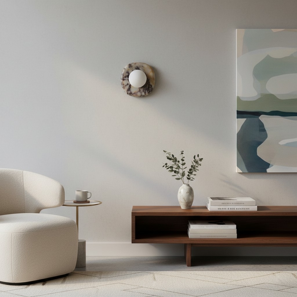 Oria Jade and Alabaster Wall Lamp - Elegant Interior Lighting T1199