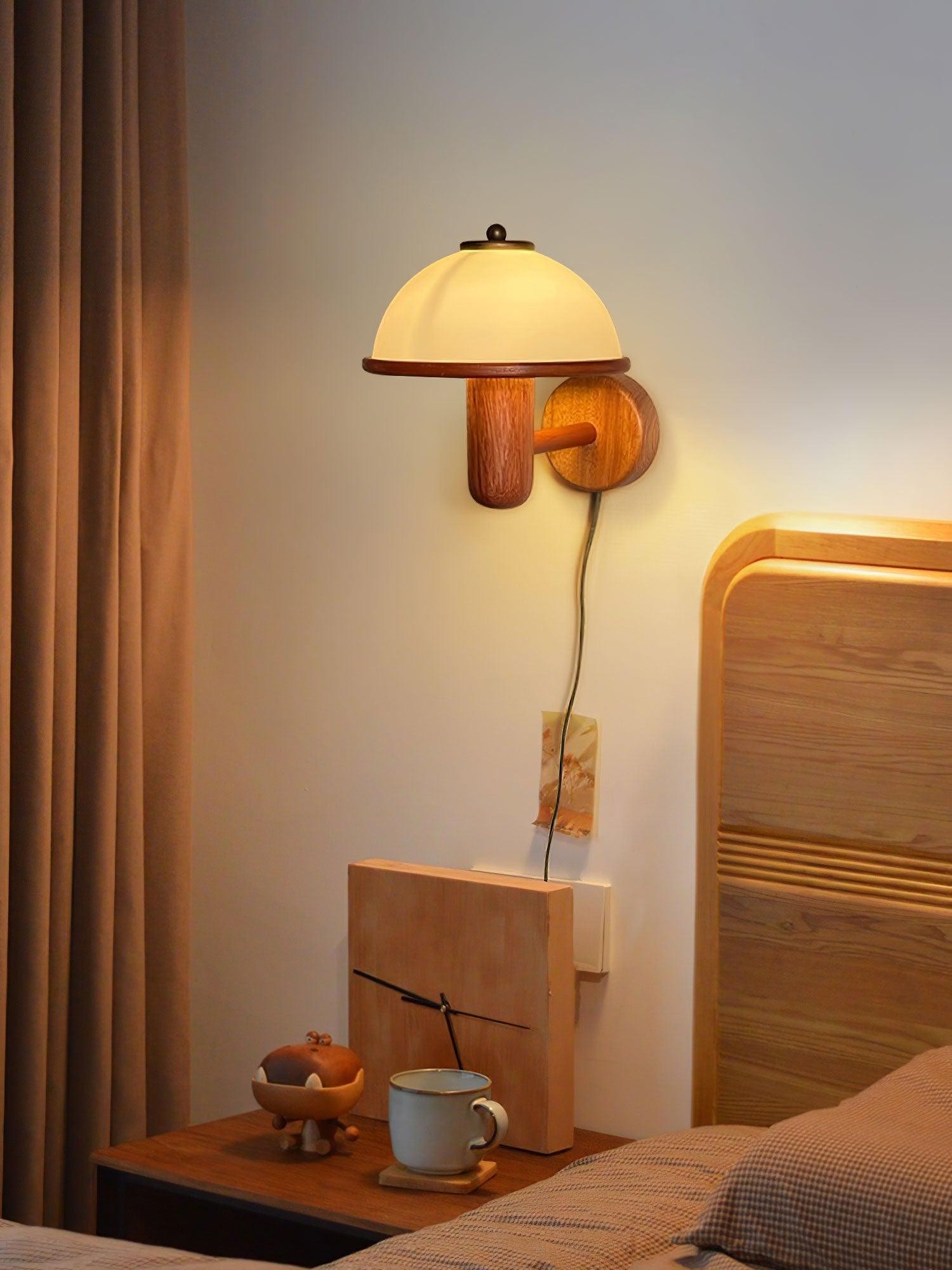 Mushroom Wood Wall Lamp M250