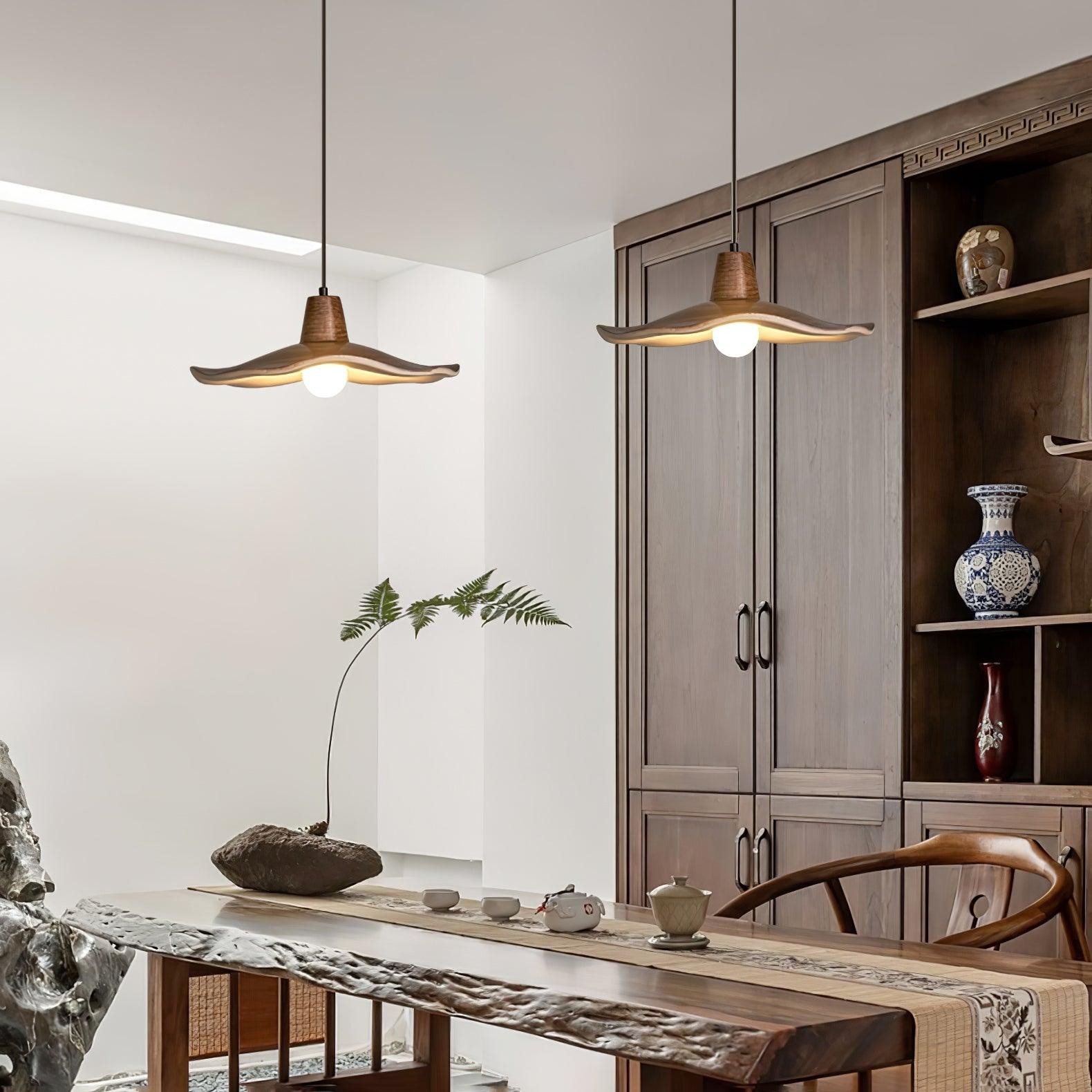 Black Imitation Walnut Wood Grain Kitchen Pendant Lamp M492