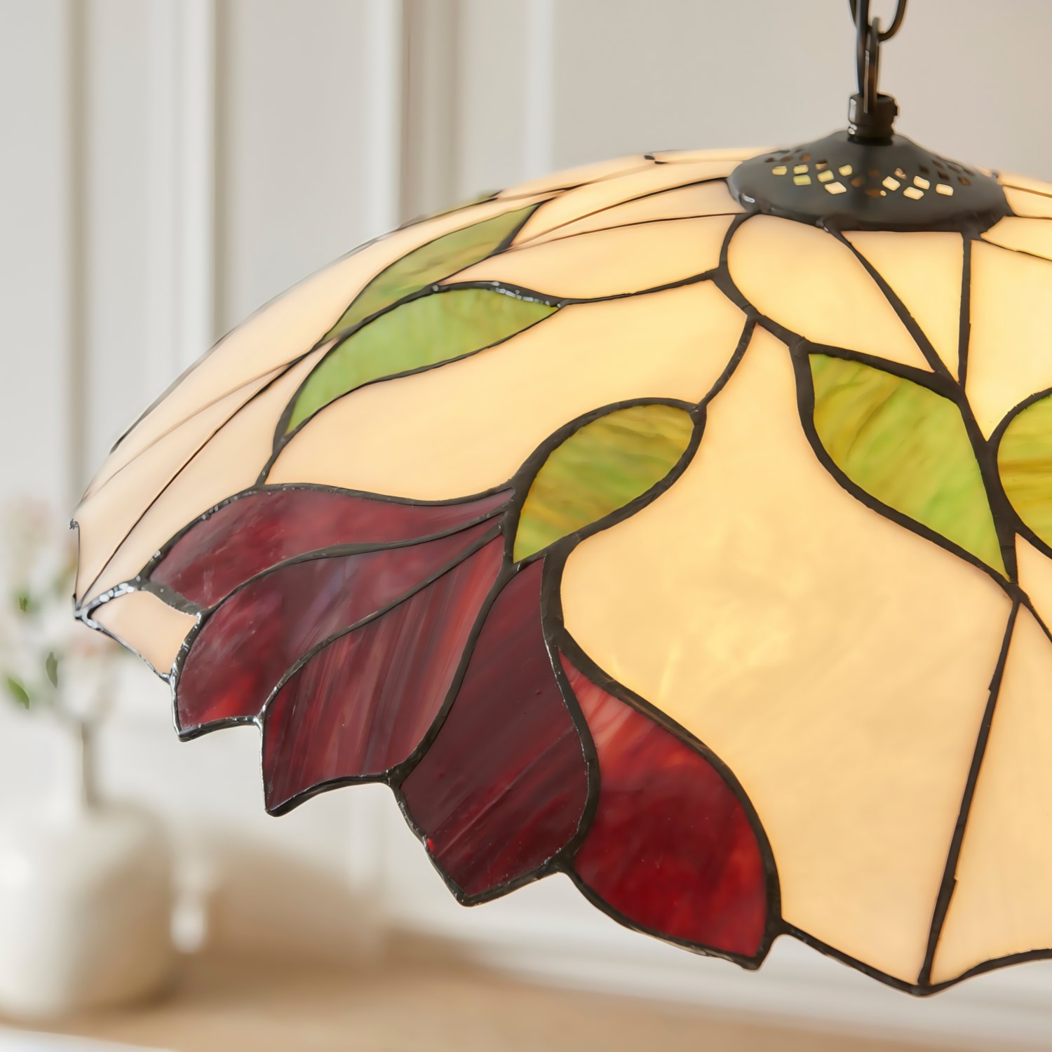 TF Botanica Floral Glass Pendant Light - Vintage Pendant Fixture for Open Plan Spaces T991