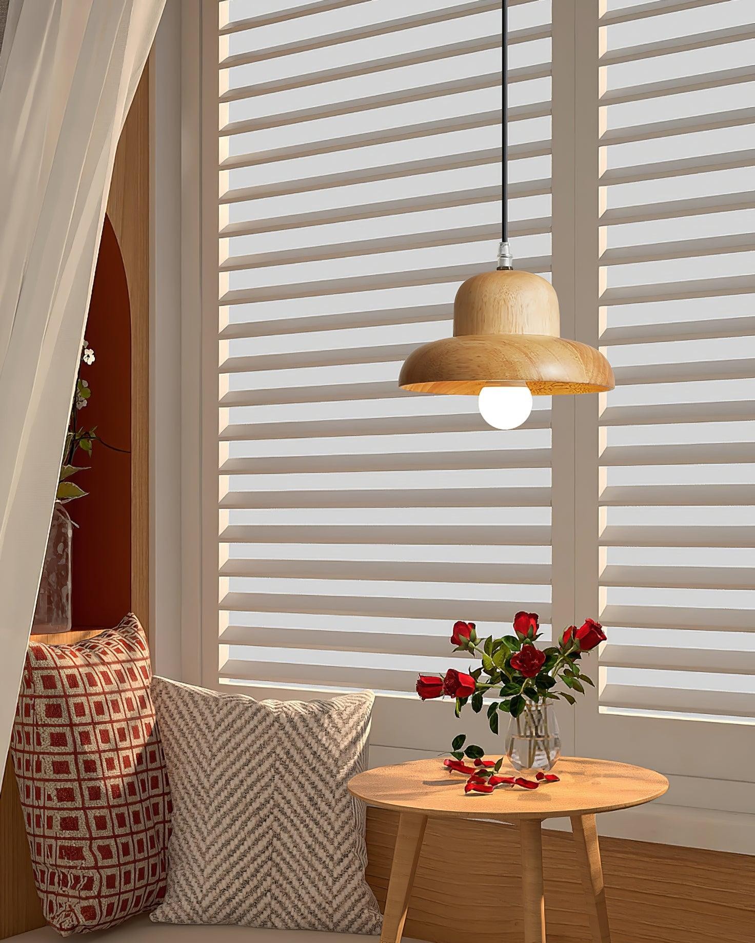 Wood Hat Pendant Lamp M195
