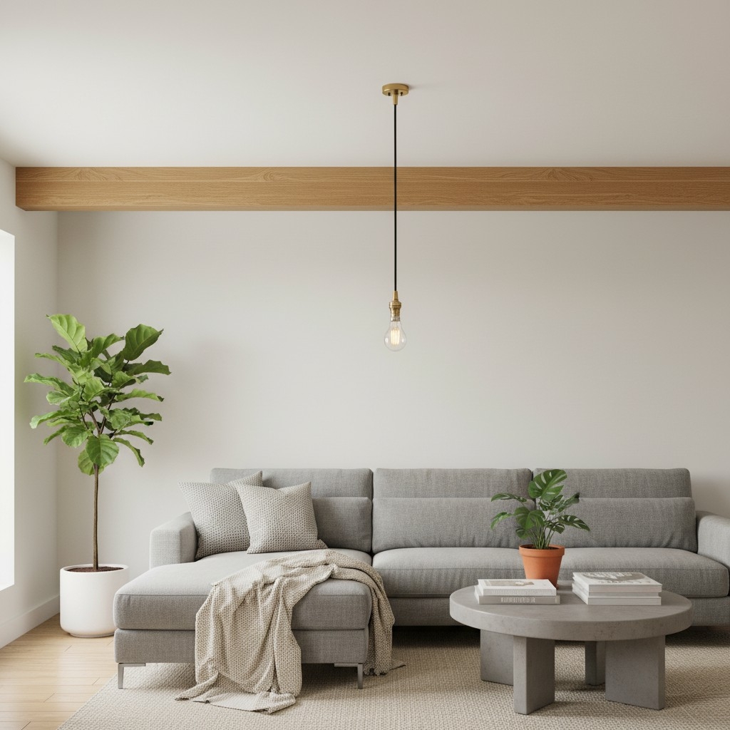 Plaitar Modern Brass Pendant Light - Minimalist Ceiling Fixture with Braided Cord for Hallways T993