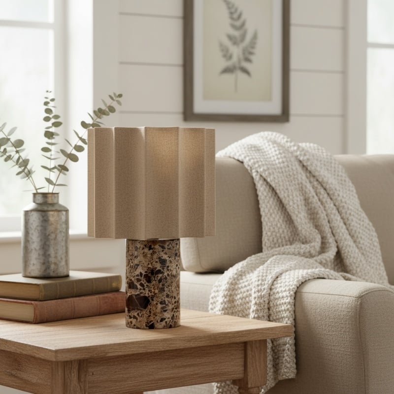 Cavilon Wide Fan Shade Table Lamp – Elegant Ambient Light for Interior T476