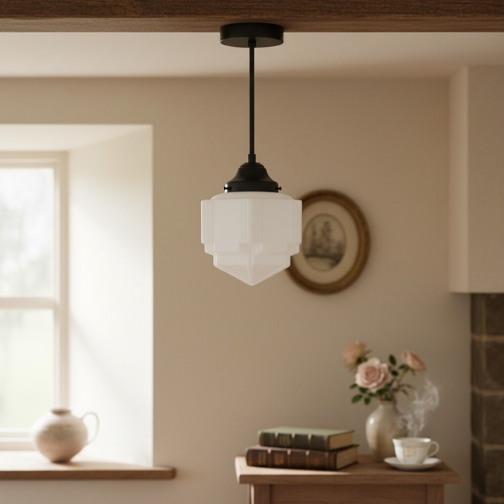 Geotower Glass Modern Pendant Light - Skyscraper Design - Brass or Black or Nickel Finish T340