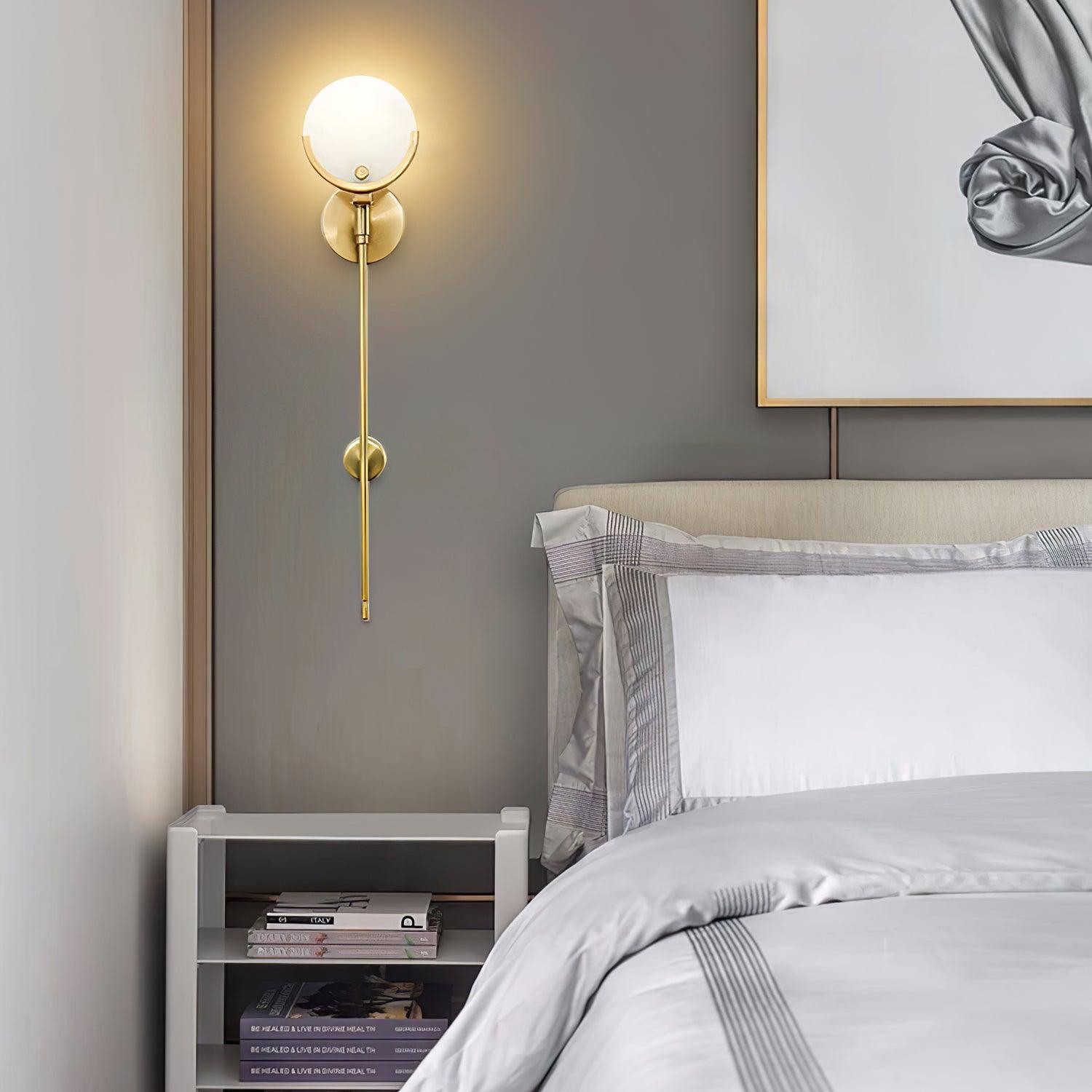 Metal Brass Spherical Bedroom Wall Lamp M573