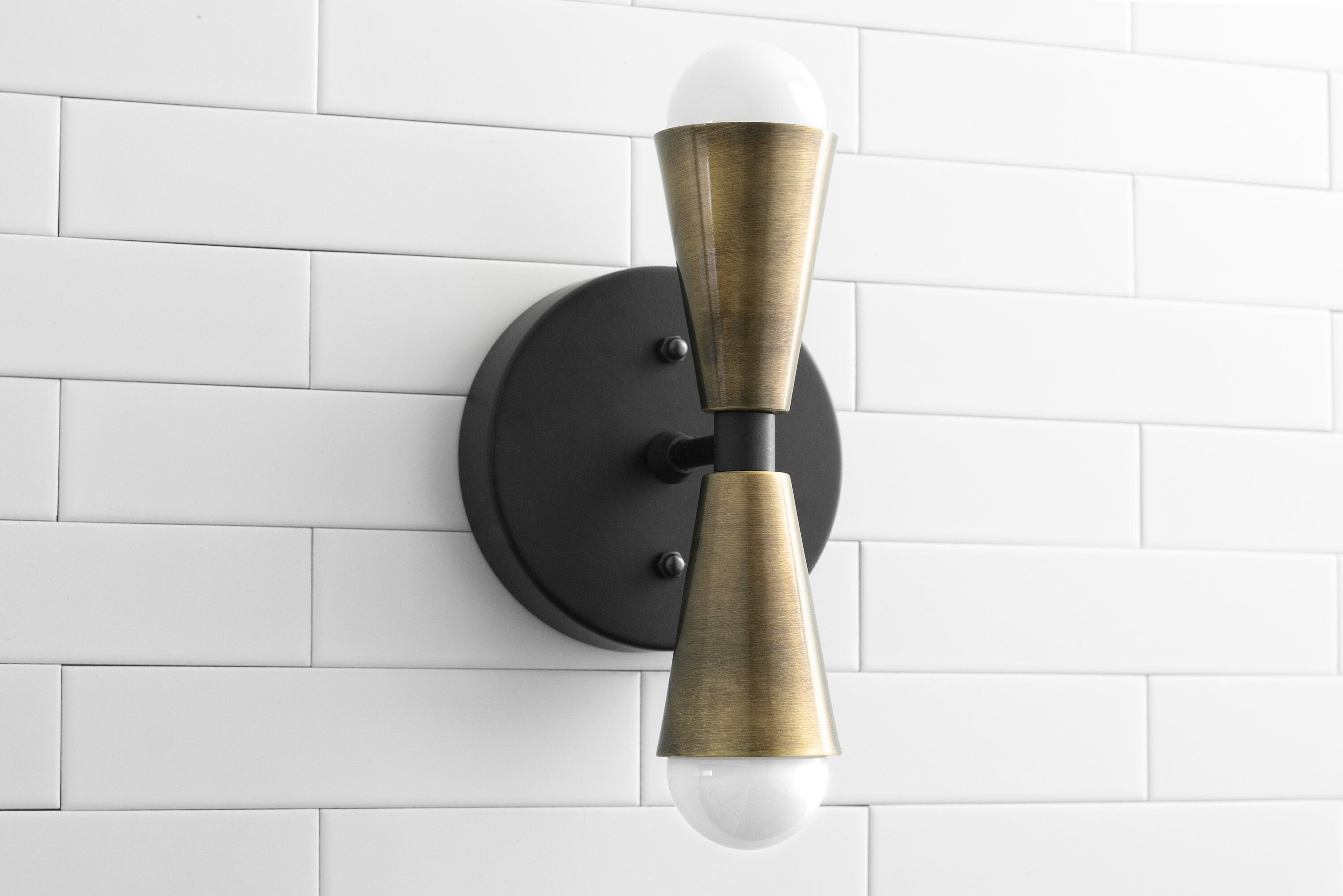 Pyralis  Cone Shade  Double Wall Light - Contemporary Living Room Glow T334