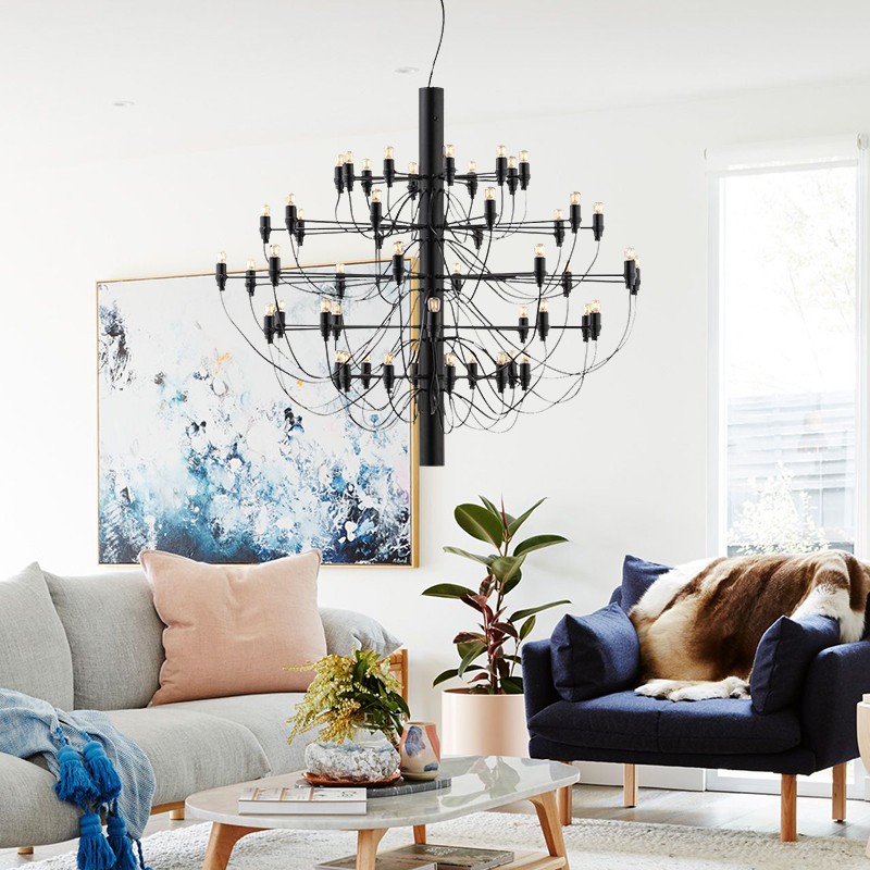 Tendrila Multi-Light Chandelier - Industrial Style Pendant Light for Dining Room