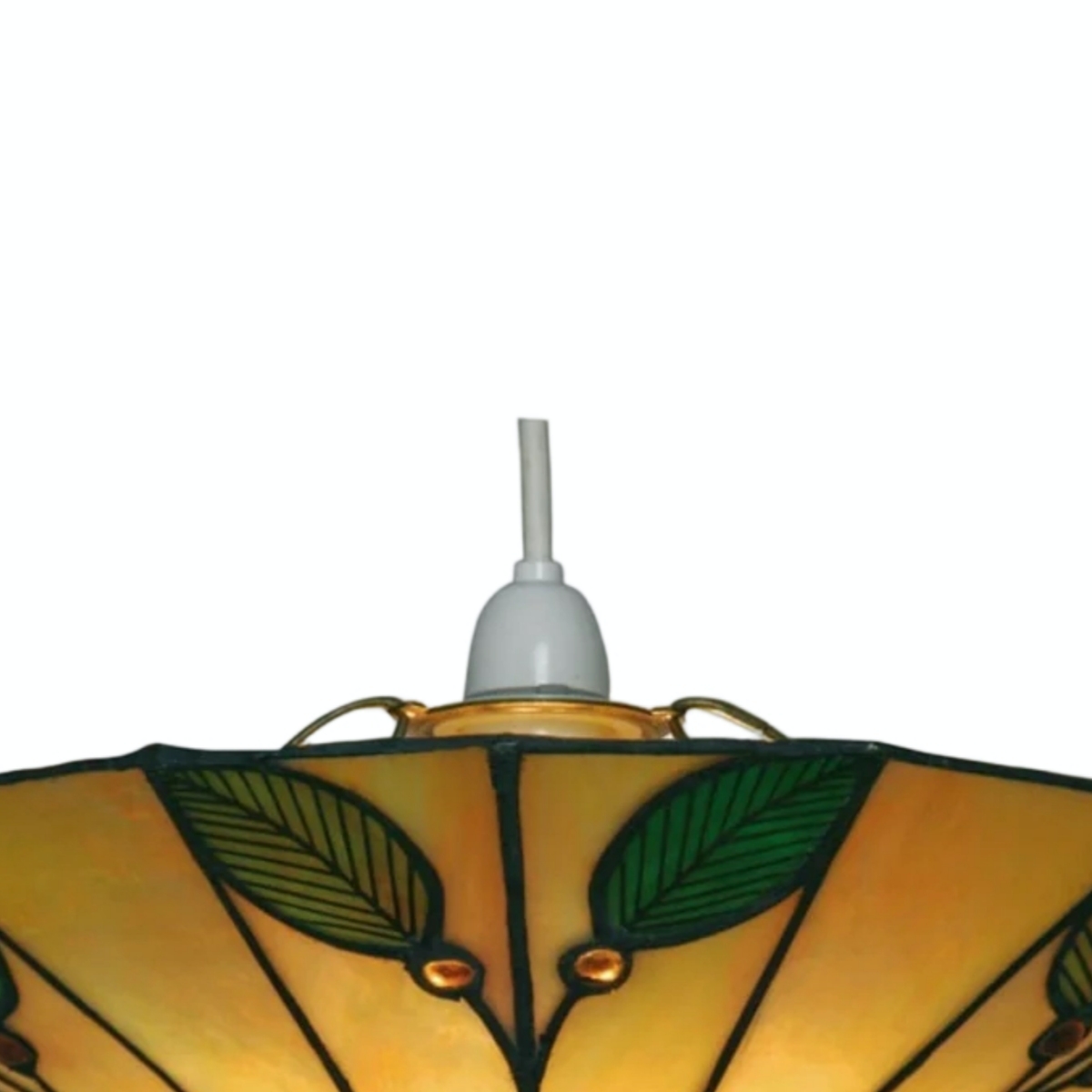 TF Harken Tiffany Stained Glass Pendant Lamp - Leaf Design for Bedroom T644
