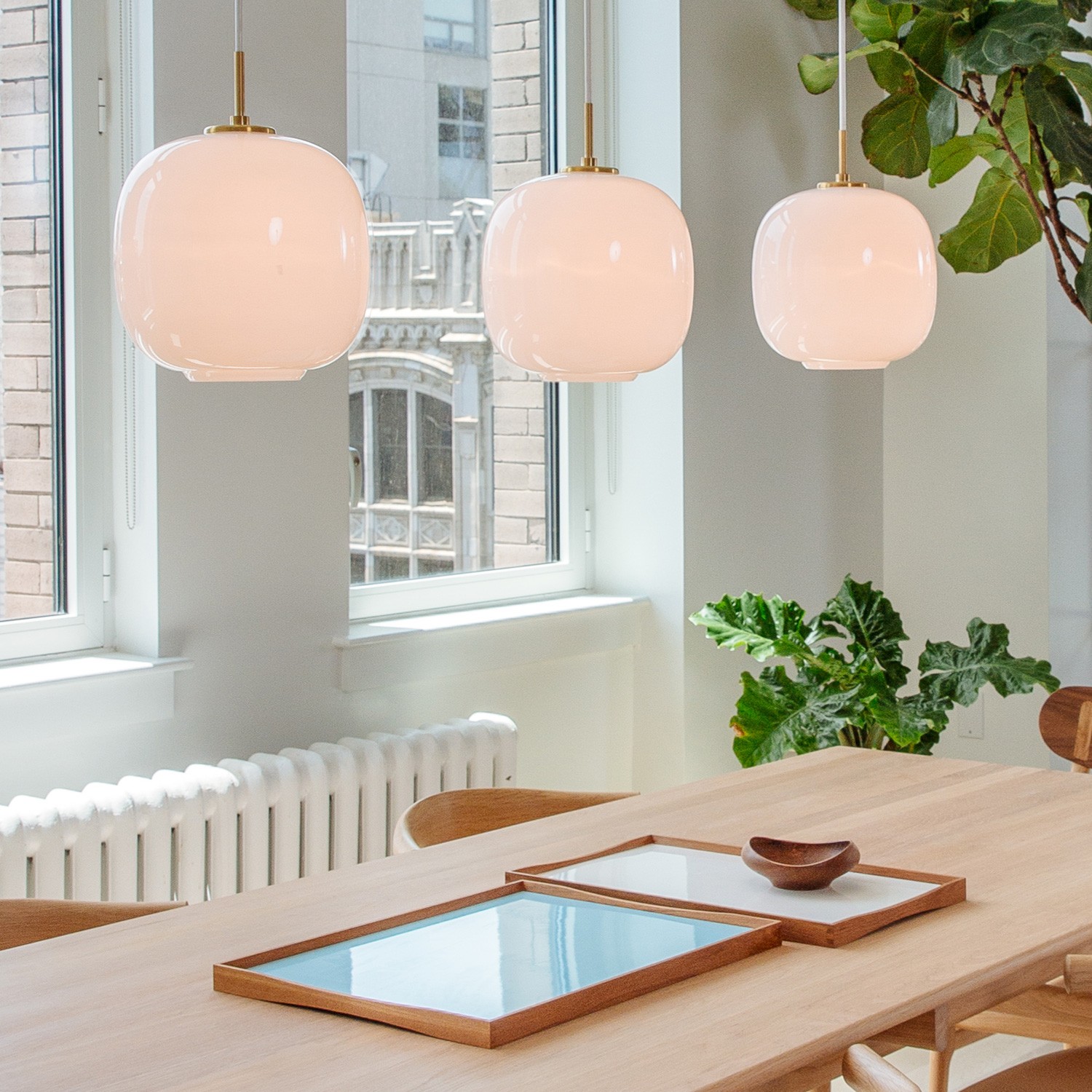 Classic Opal Glass Orb Pendant Lamp