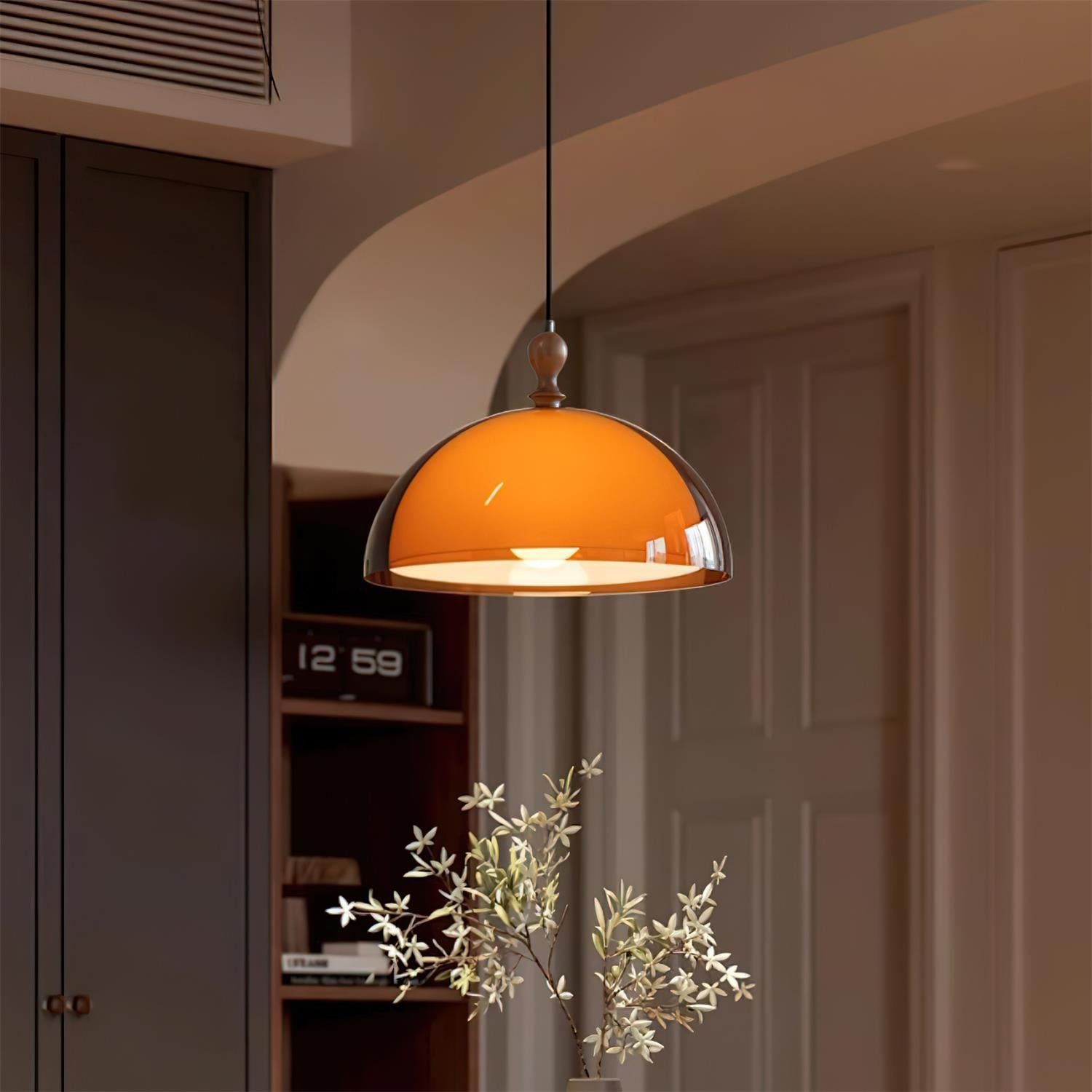 Retro Double-layer Lampshade Swing Arm Pendant Lamp P018