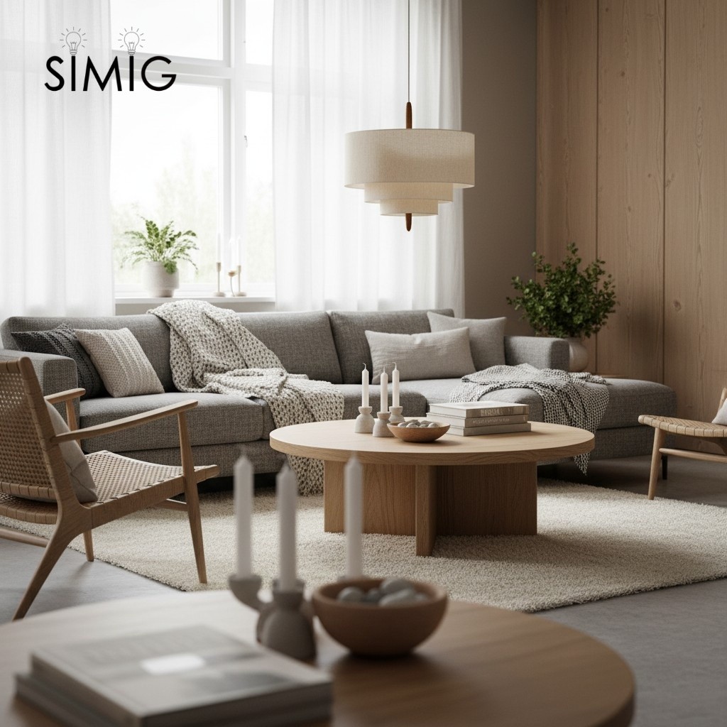 Lustrous Fabric Pendant - Nordic Retro Ceiling Light for Living Room M46