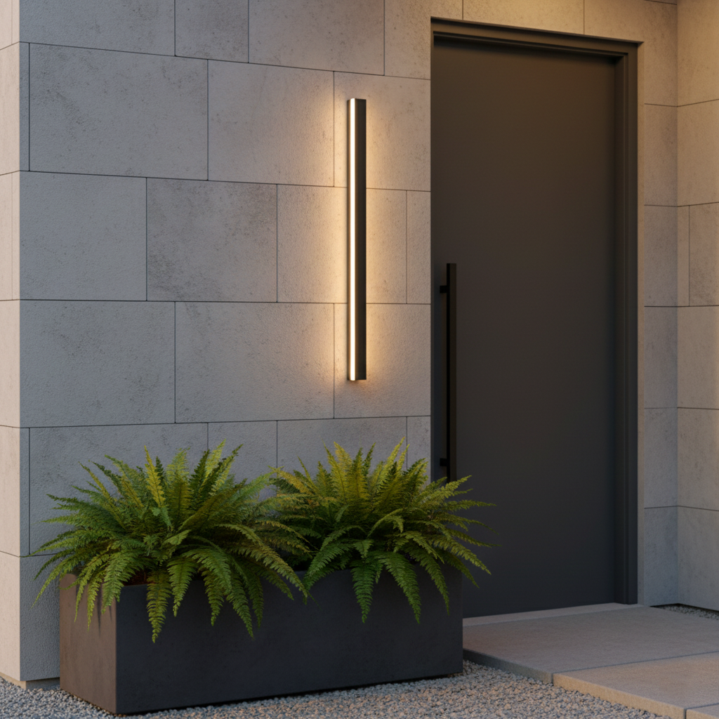 Edge Smooth Minimalist Linear Metal Outdoor Wall Lamp T2189