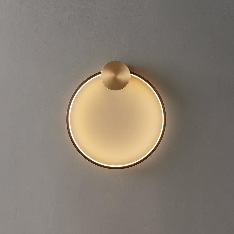 Minimalist Creative Simple Brass Round LED Wall Light M323