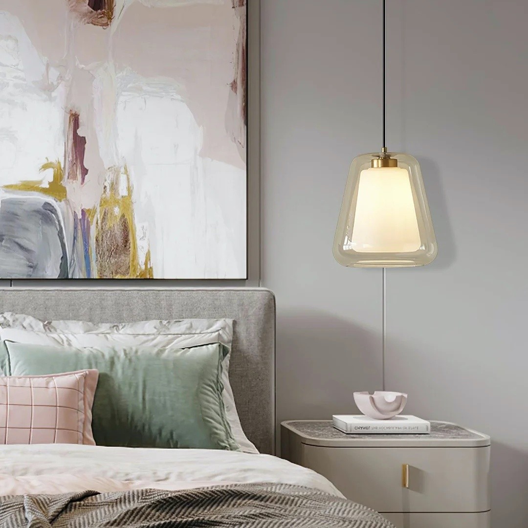 Modern Gold Pendant Light with Clear Glass Shade S221