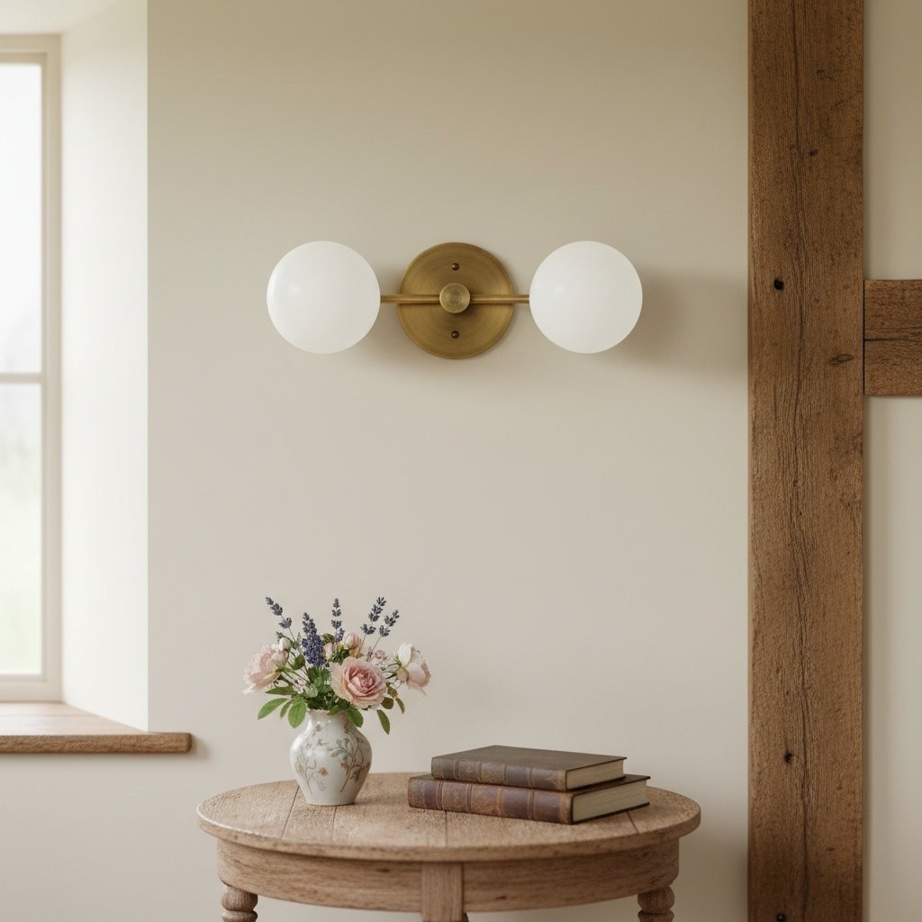 Glorica Glass Vanity Light - Modern Brass Wall Sconce for Bathroom Style T318