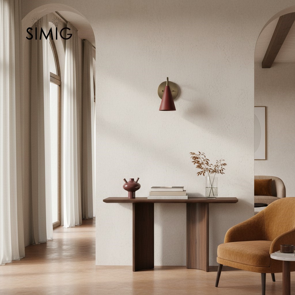 Minimalist Tall Brass Triangular Wall Lamp S307