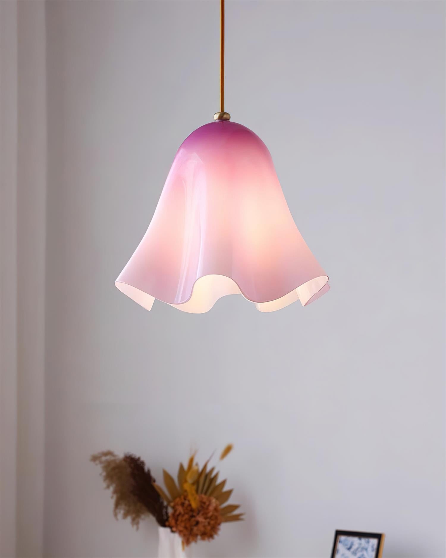 Bellina Wavy Edge Glass Pendant - French Style Light for Kitchen T279
