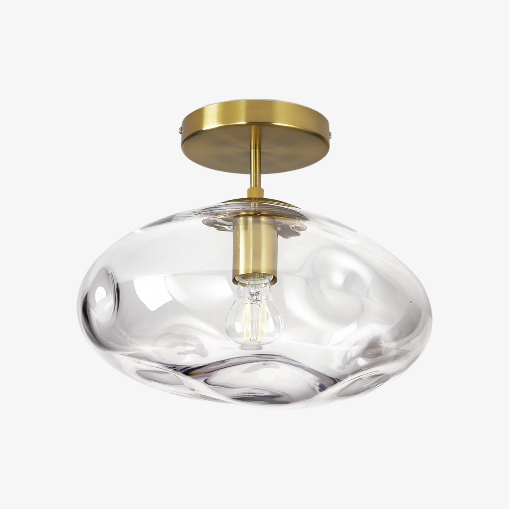 Glissora Reflective Glass Semi-Flush Ceiling Lamp - Sculptural Design Versatile Finish for Hallways Dining T799
