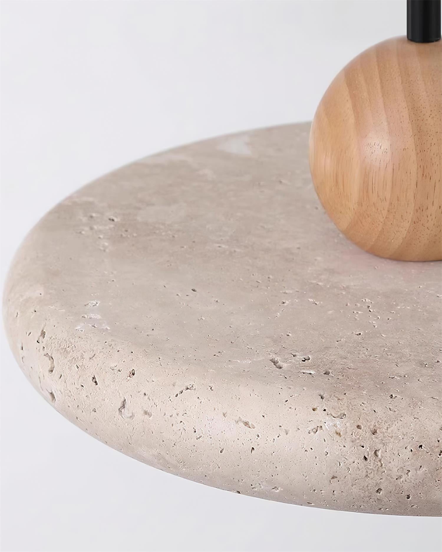 Natural Stone Disc Pendant Light  -  Wooden for Island Ambient Lighting M139