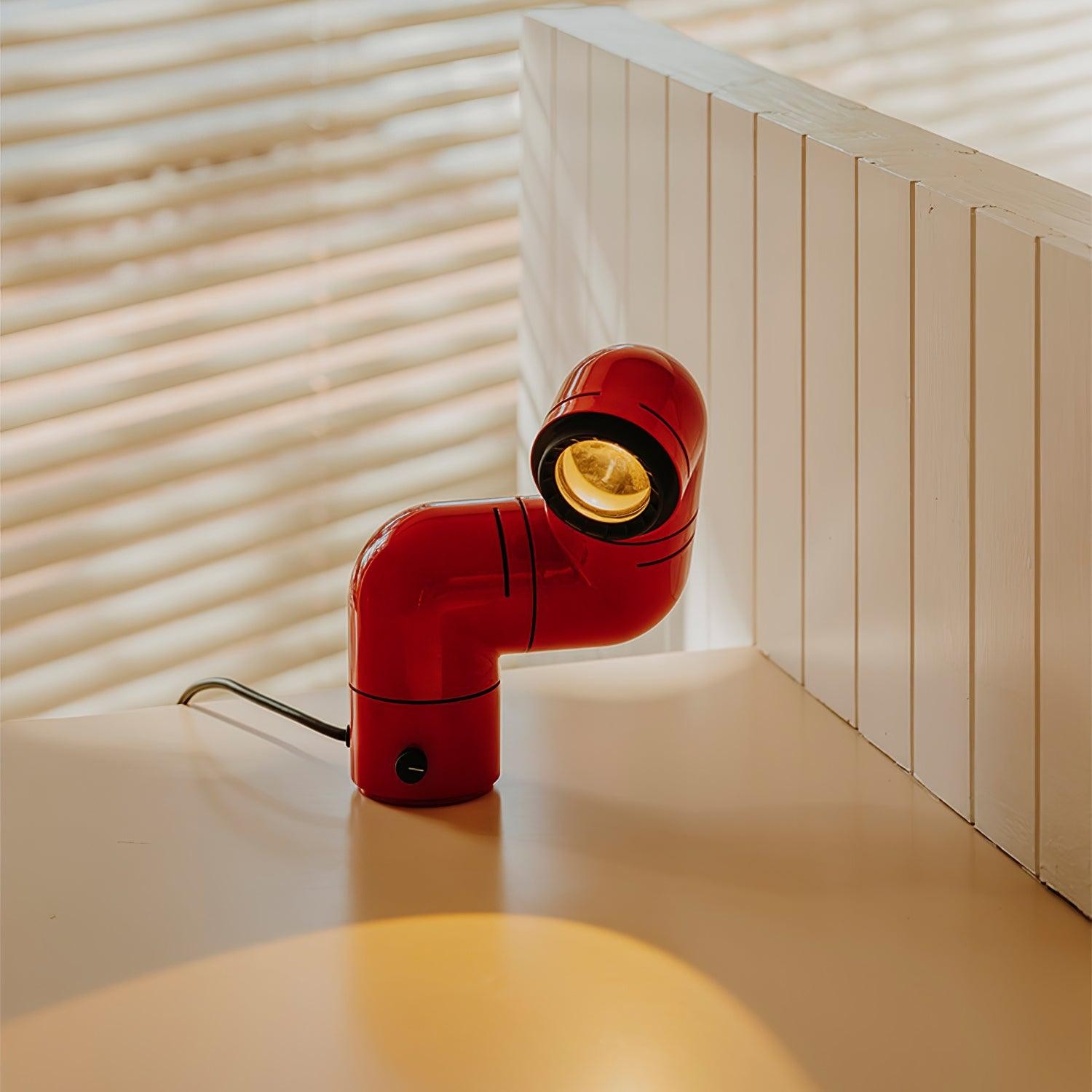 Red Tubular Table Lamp Suitable For Bedroom M504