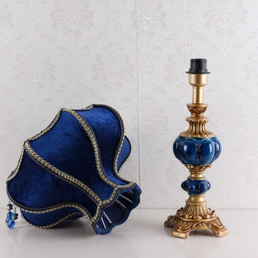 Palace Decoration Design Dark Blue Fabric Table Lamp M498