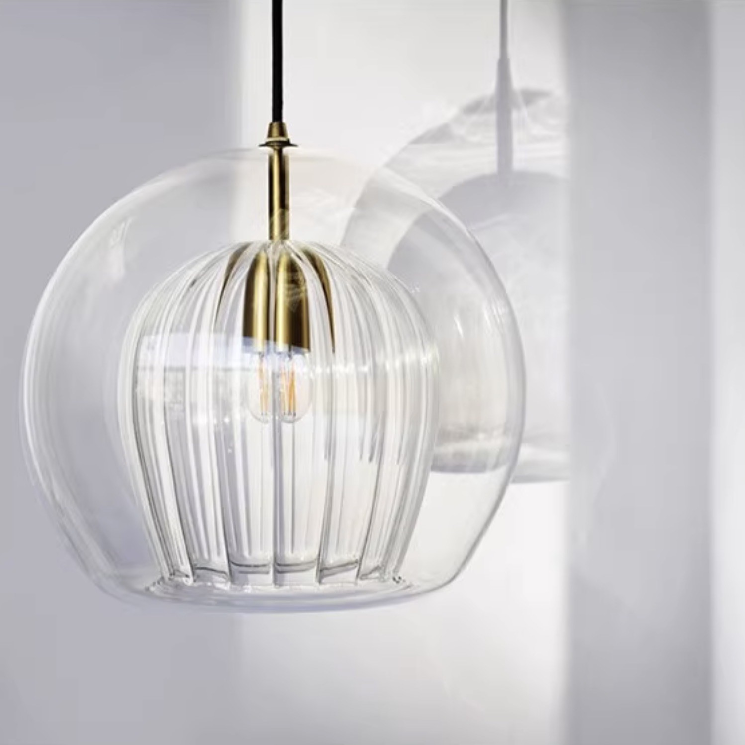 Modern Pleated Glass Pendant Light G49