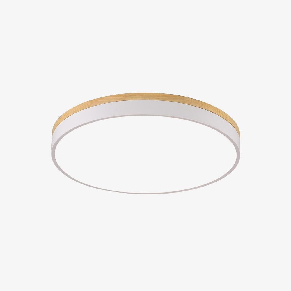 White Round Wooden Ceiling Lamp M197