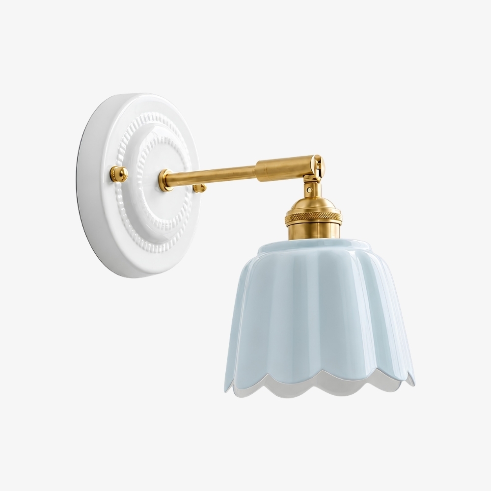 Cienax Retro Ceramic Flower Wall Sconce for Bedroom or Living Room T2248