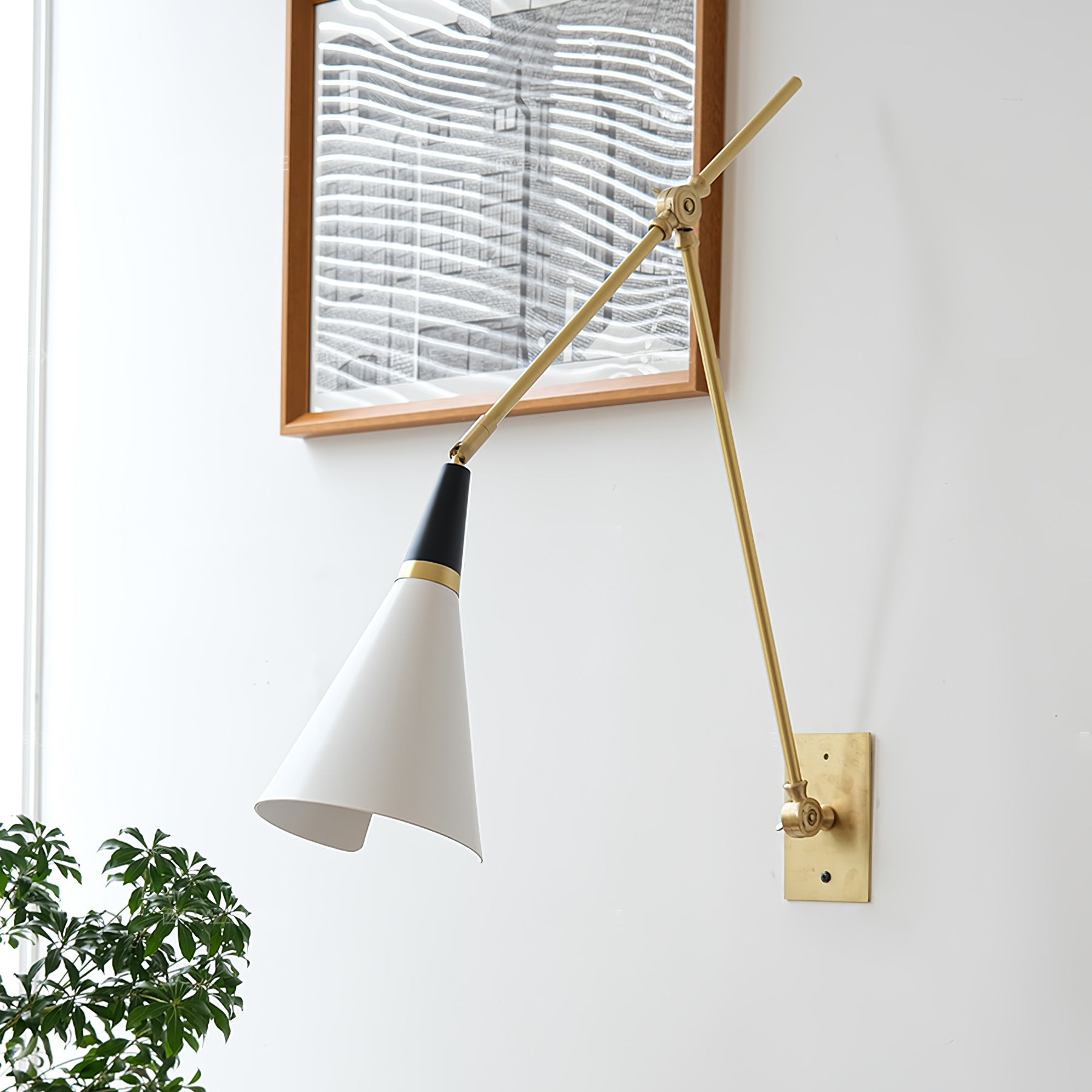 Vintage Metal Adjustable Swing Arm Wall Lamp G37
