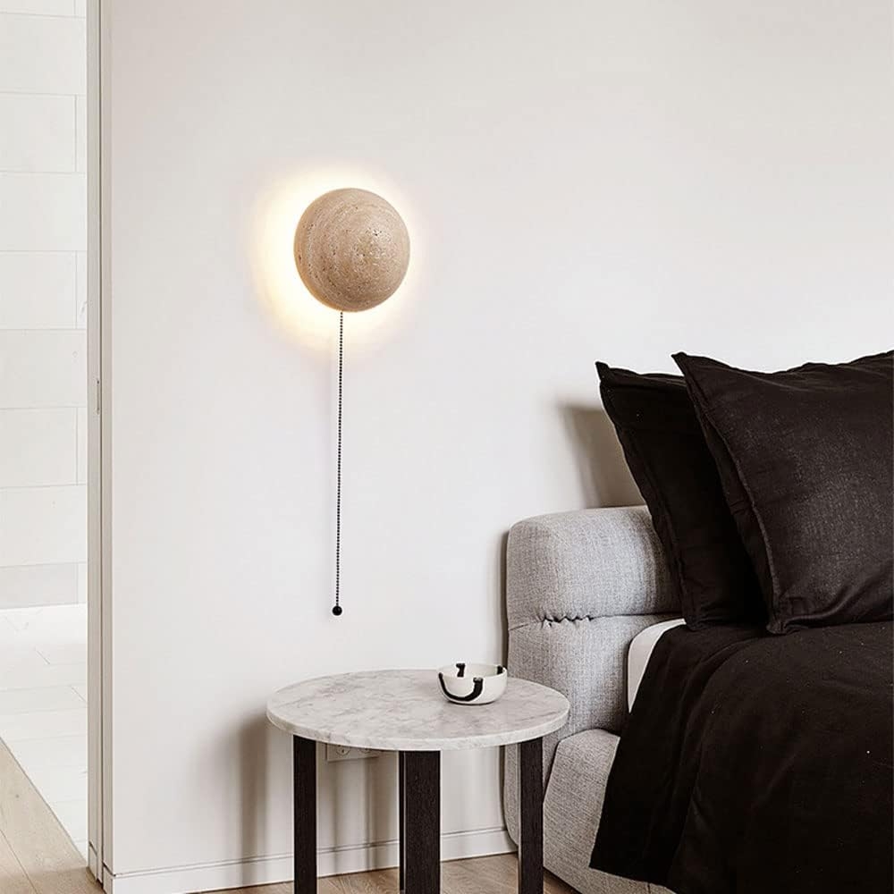 Amber Loft Travertine Round Sconce Wall Light T2109