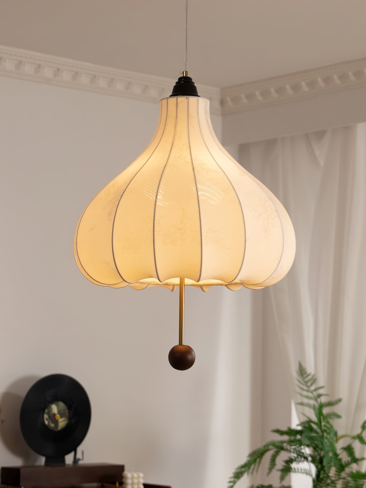 Retro Chestnut Fabric Pendant Light M465