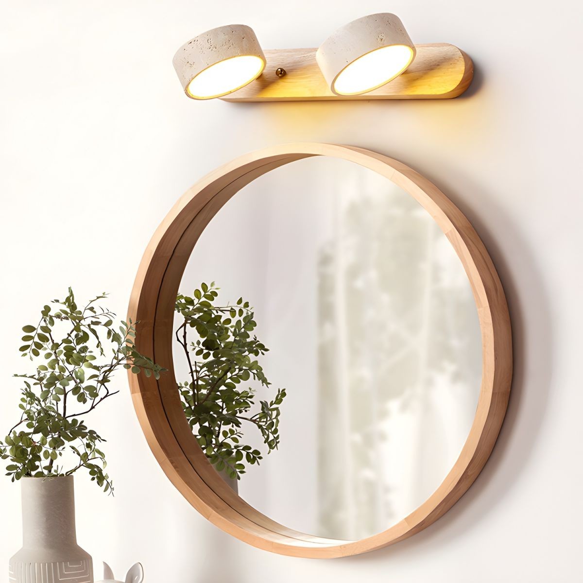 Travertine Walnut Multi Light Sconce - Bedroom Wall Lamp G115