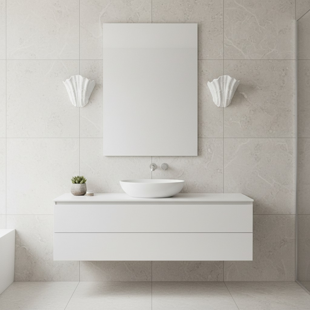 Seavira Organic Seashell Texture Wall Light - Modern Plaster Sconce for Living Room and Entryway T1110