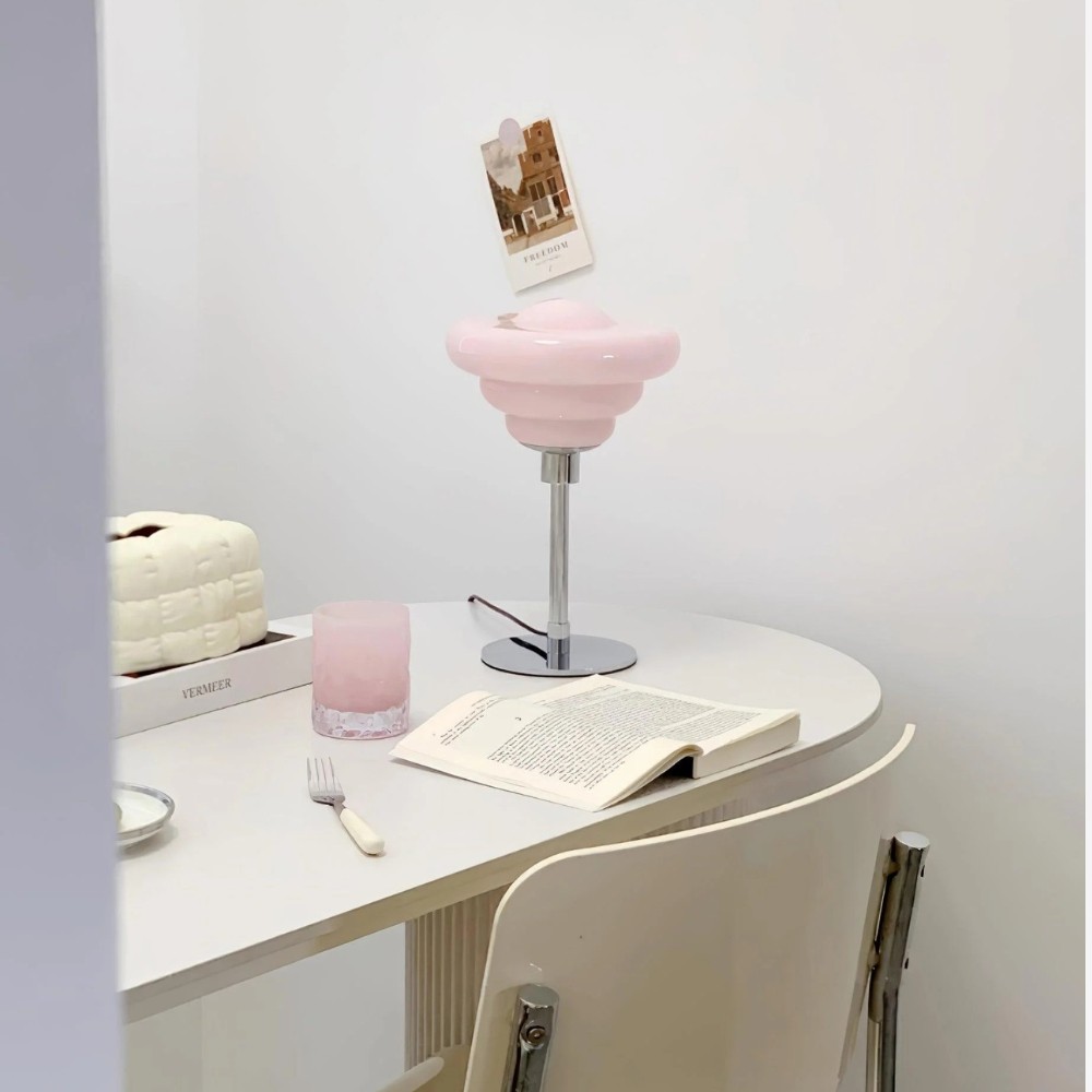 Modern Table Lamp Featuring Textured Glass Shade S247
