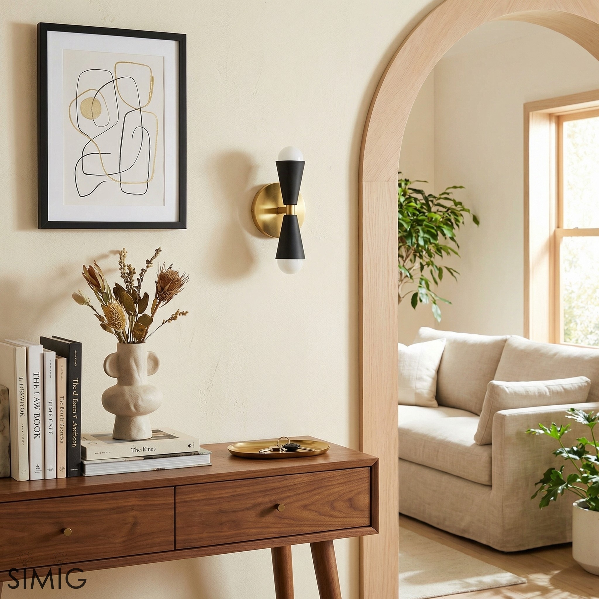 Pyralis  Cone Shade  Double Wall Light - Contemporary Living Room Glow T334