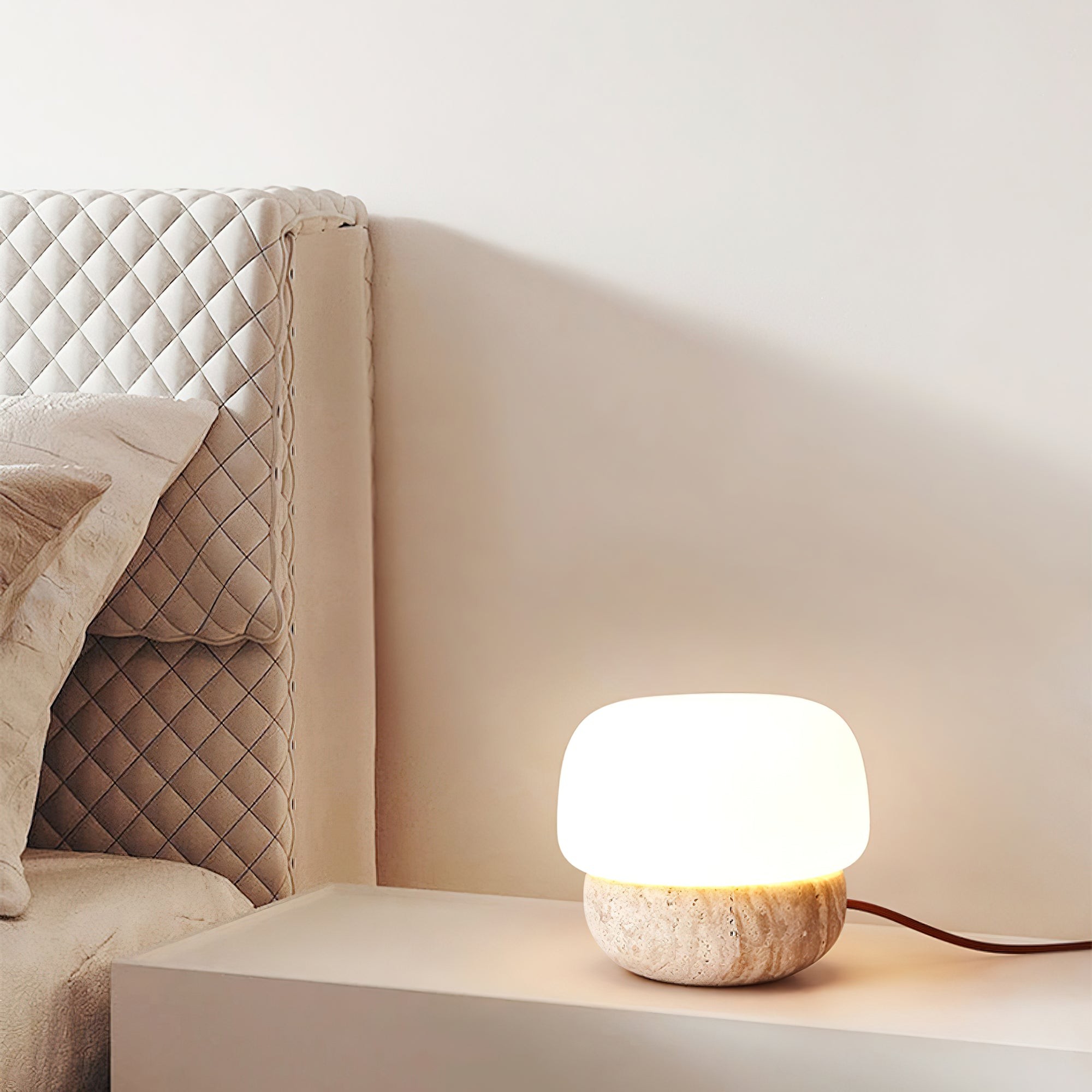 Nordic Style Round Travertine Table Lamp M558