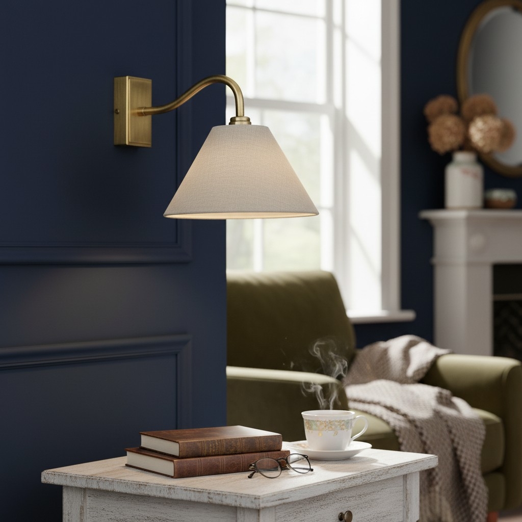 Lumweve Wall Light - Pleated Look Shade Refined Sconce for Corridor and Study T917