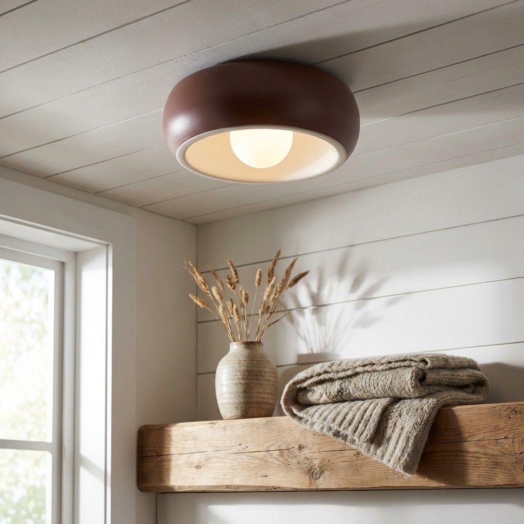 Aurelox Round Flush Mount Ceiling Light Clean Geometric Fixture - Contemporary Indoor Lighting T1145