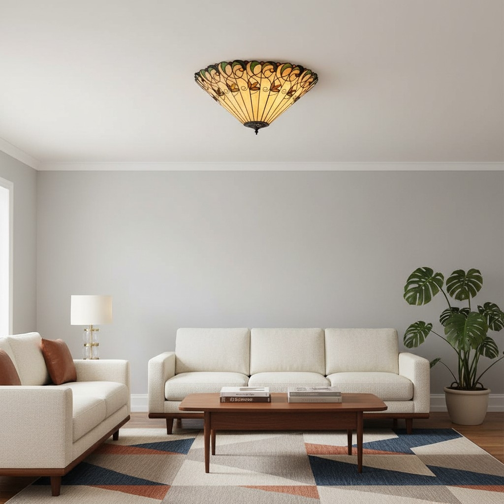 TF Jamelia Light - Decorative Art Glass - Flush Mount Timeless Style for Hallway T1041