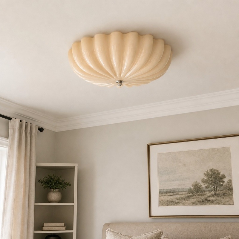 Durnic Cream Style Ceiling Light - Modern Flush Mount Lamp for Bedroom Dining Room T2278