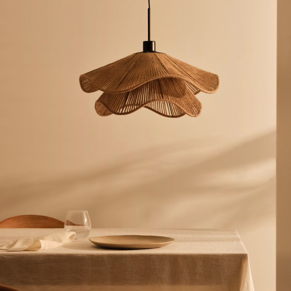 Cape Points Boho Natural Jute Fiber Pendant Light T2062