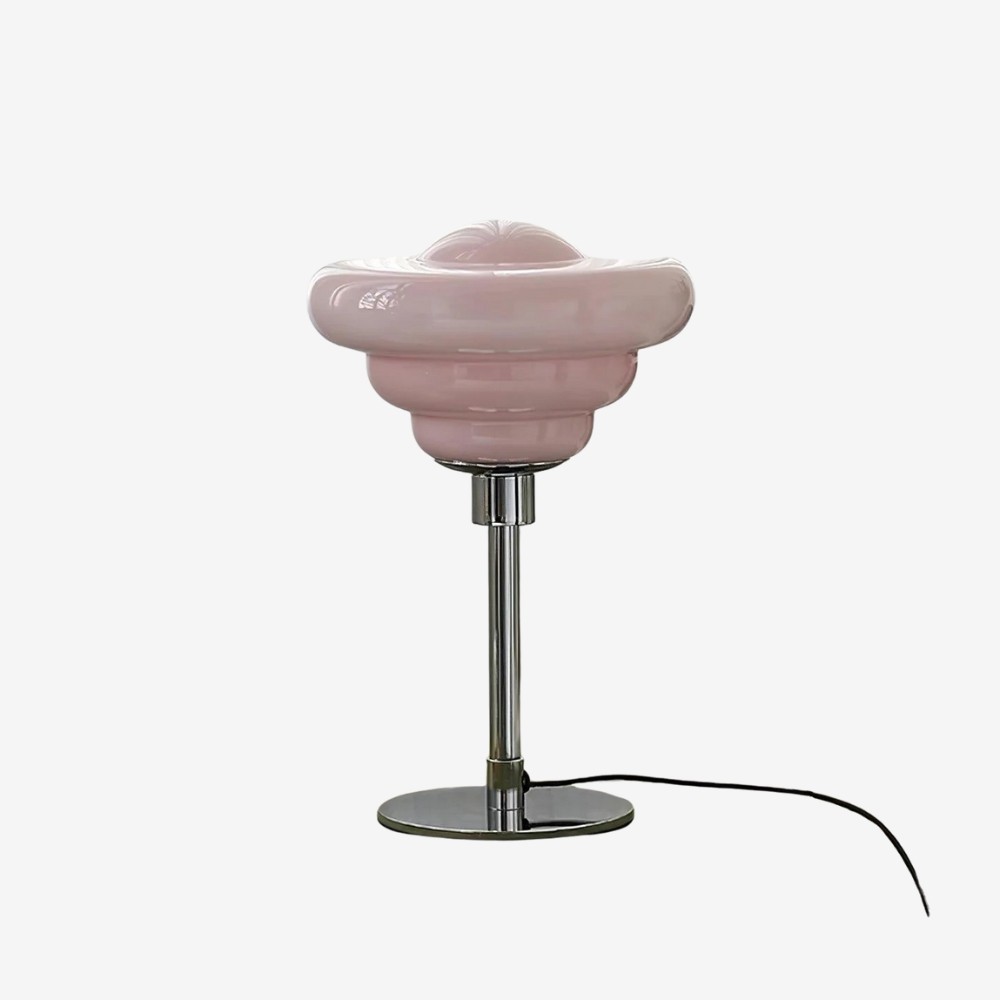 Modern Table Lamp Featuring Textured Glass Shade S247