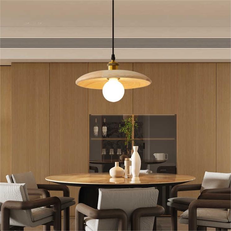 Japanese Wabi-Sabi Wooden Pendant Light S06